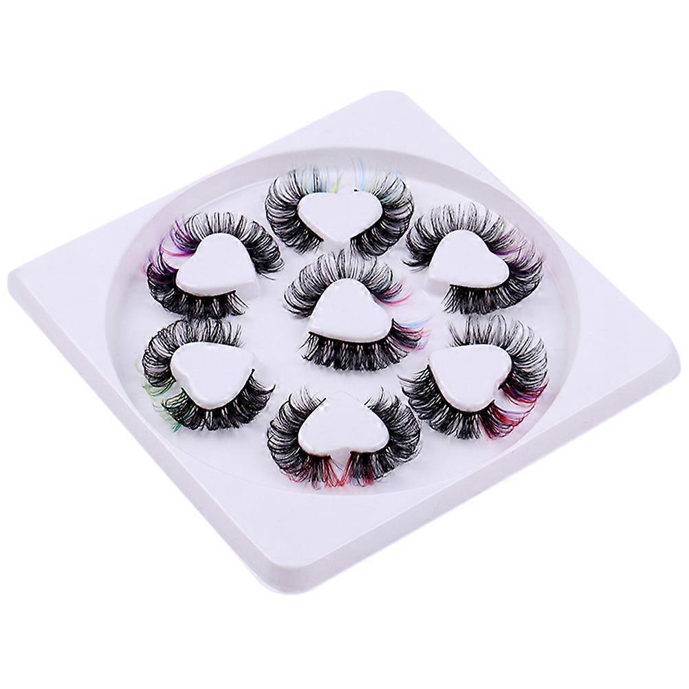 7 Pairs Colored False Eyelashes Decorative Fake Lash Clusters