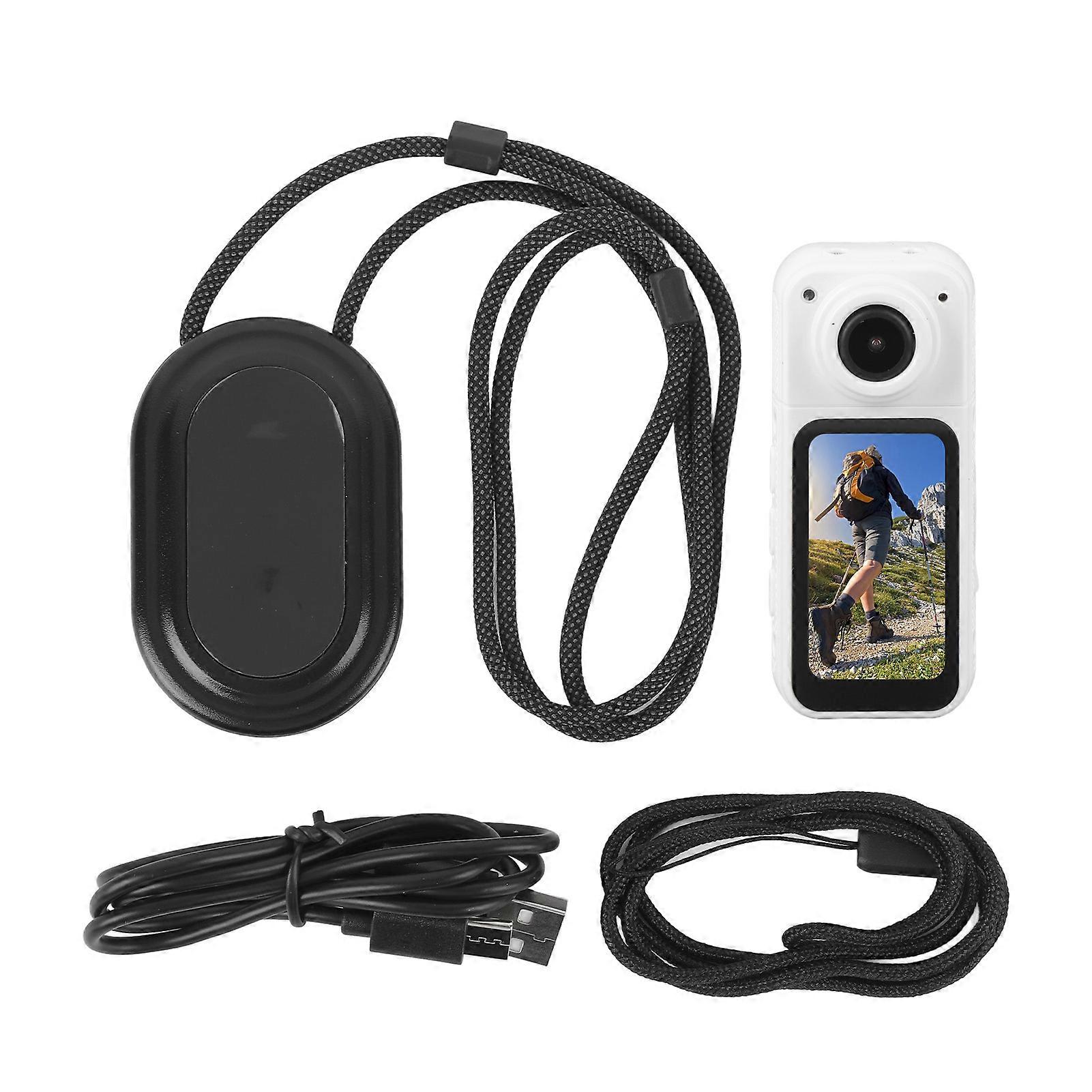 2.7K Action Outdoor Cycling Recorder 12MP Thumb Camera with 180 Degree Rotating Lens Magnetic Neck Strap 60min Runtime