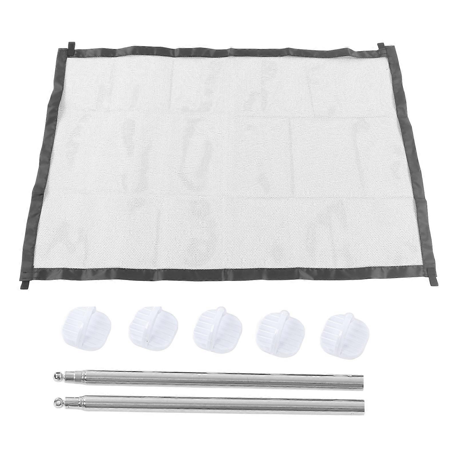 Expandable Dog Mesh Gate Folding Safe Enclosure Baby Gate with 5 Hooks for Doorways Stairways