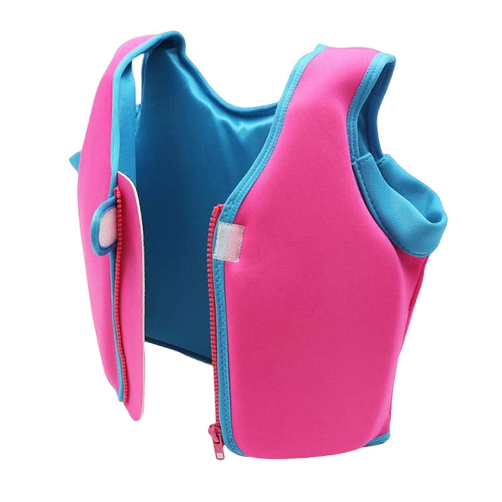 Swim Vest - Adjustable Learning Aid for Kids 4-12 Years, Pink XL, Zip-Up Floatation Device for Beginners