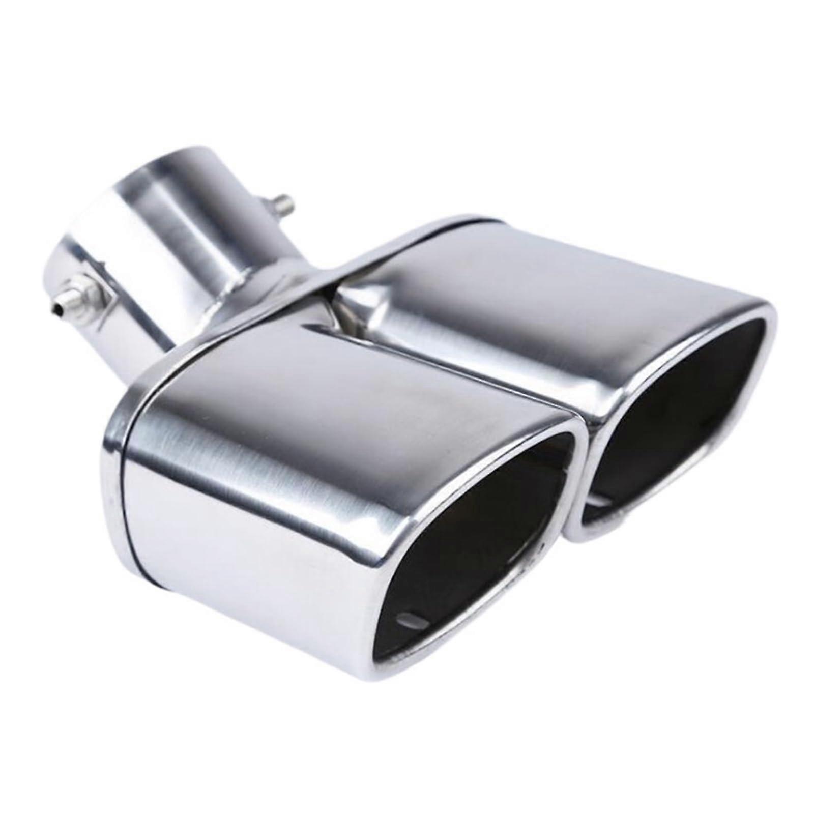 Auto Endrohre 1 Zu 2 Dual Rohr Edelstahl Auspuff Spitze Chrom Trim Modifiziertes Auto Auspuff Mit Rundem Design (Farbe: Bend)