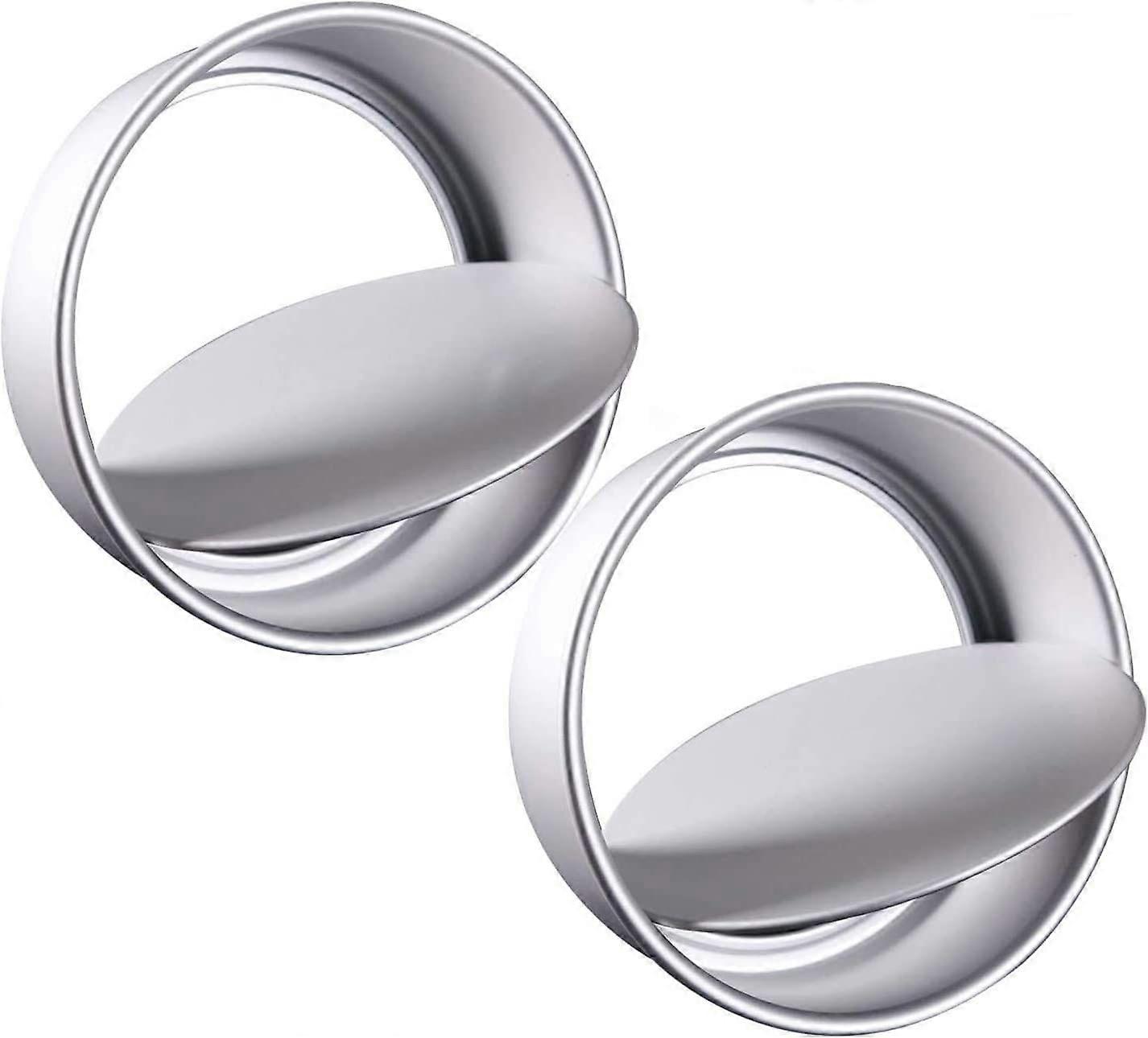 Removable Bottom Cake Pan - Deep Round Non-Stick Baking Tin (Silver, 2pcs)