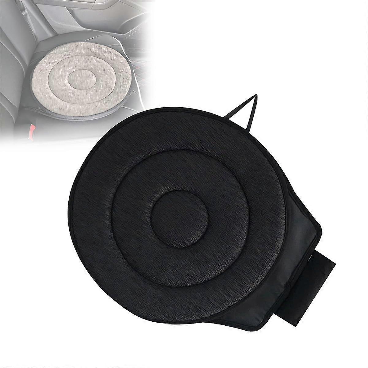 Portable rotating seat cushion, 360degree swivel car seat for elderly support (Black)