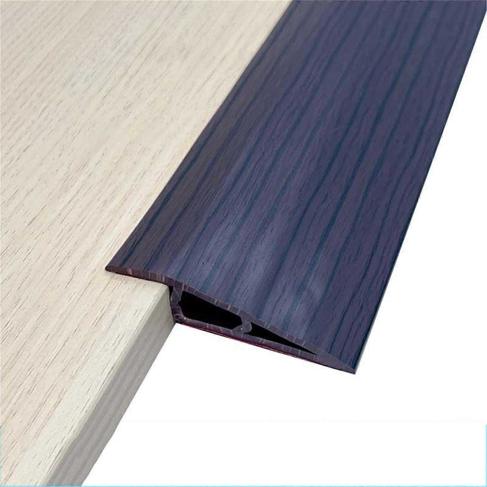 10 Feet Self-Adhesive Transition Strip for Carpeted Floors, Black Walnut PVC Threshold Cover for Door Openings Under 15 mm