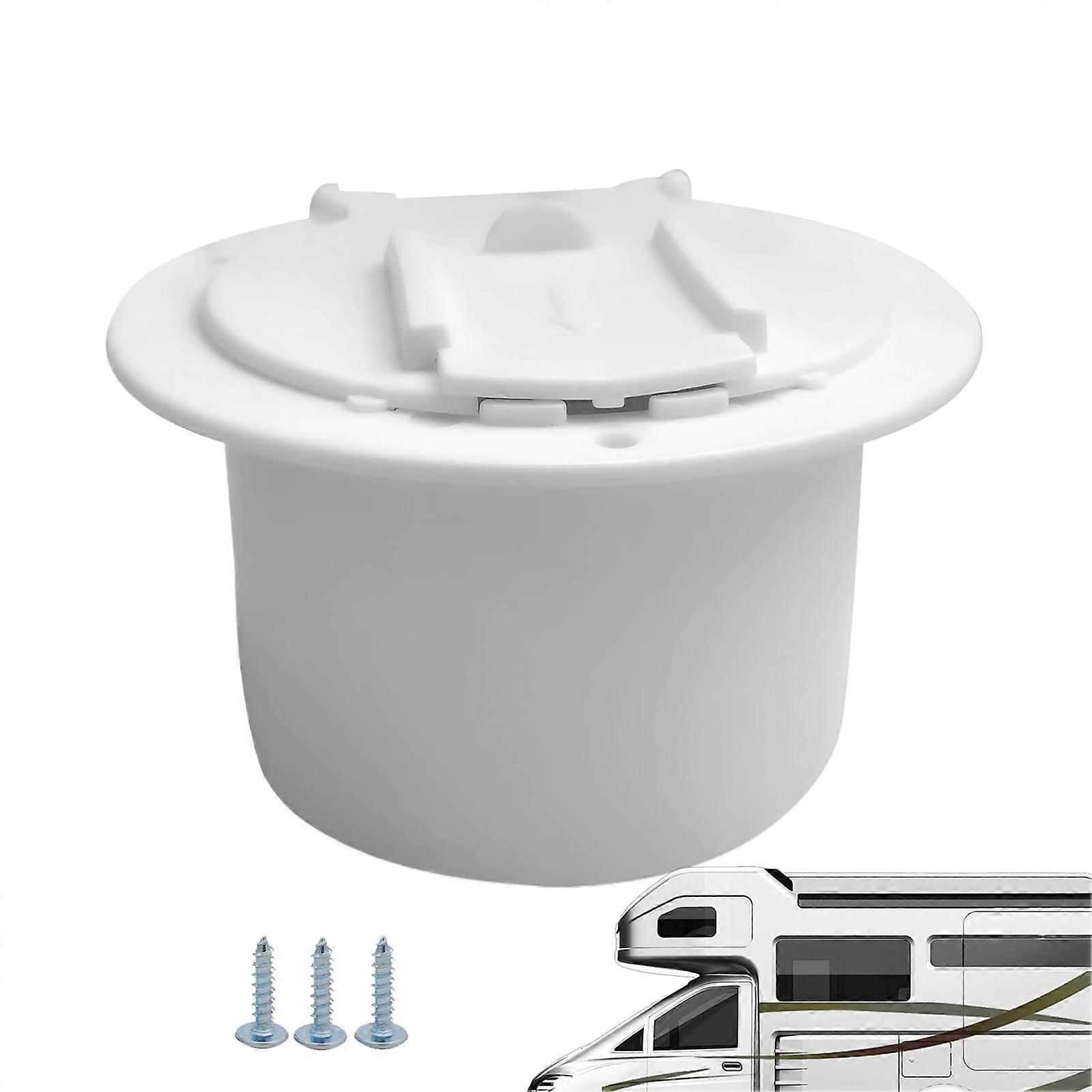 Network Cable Cover 11 cm, Weatherproof White RV Electrical Cable Hatch made of PE, Power Cable Access Door for Trailers and Motorhomes