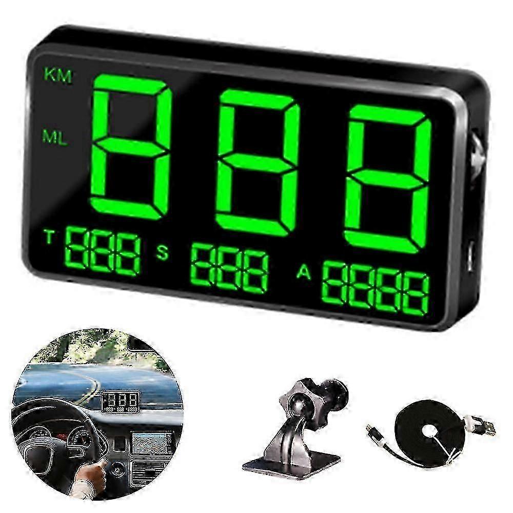 Universal Hud Heads Up Display Large Screen Digital Speedometer Altitude Speed Projector Film Over Speed Warning For Cars & Other Vehicles