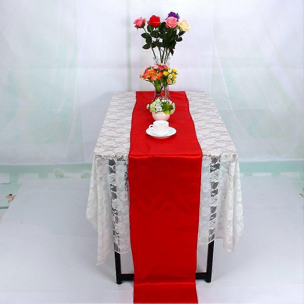 30 x 275 cm Table Runner for Wedding Banquet Table Decoration (Red)
