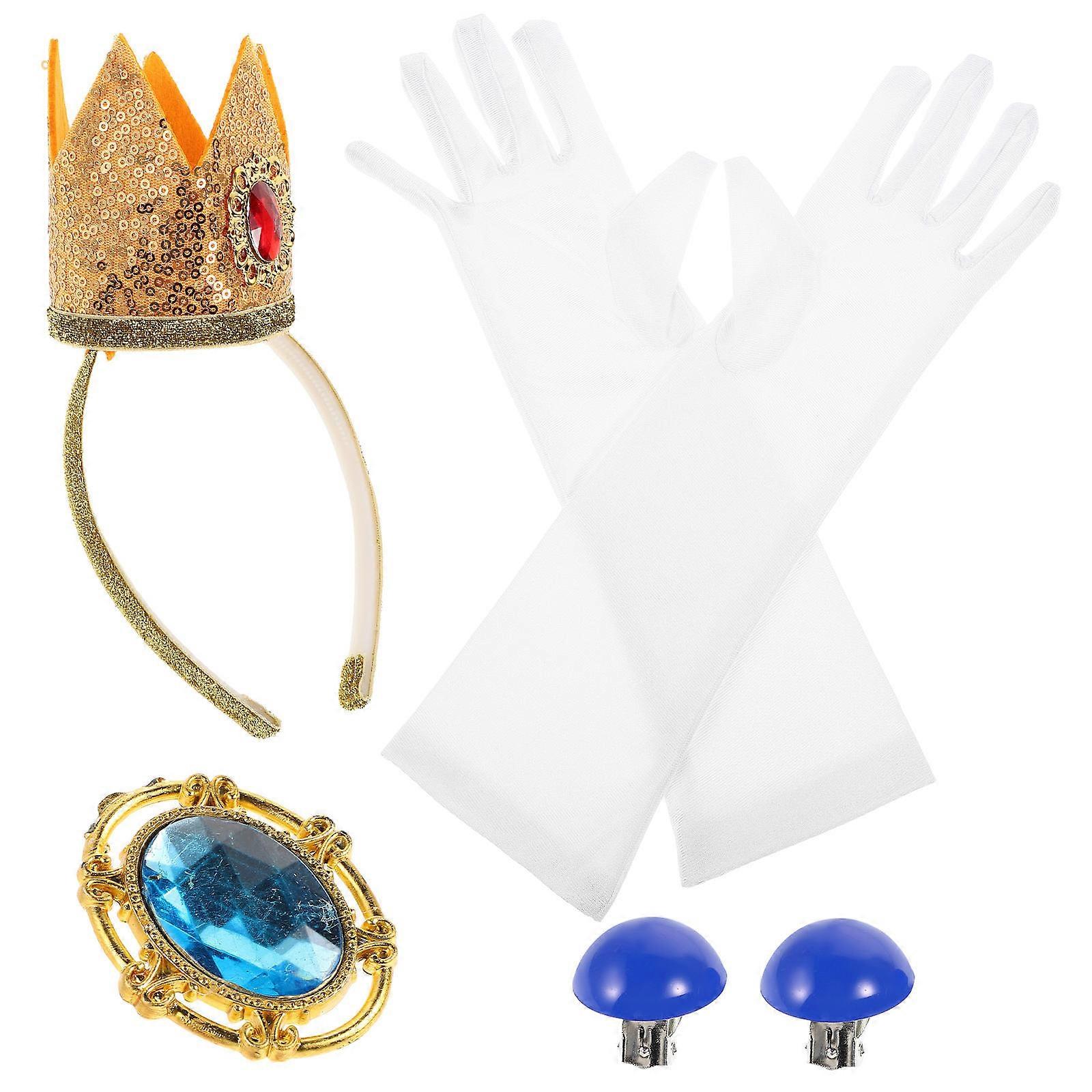 It looks like you're describing a **princess cosplay costume accessory set** that includes an **elegant crown headband and earrings**. These types of
