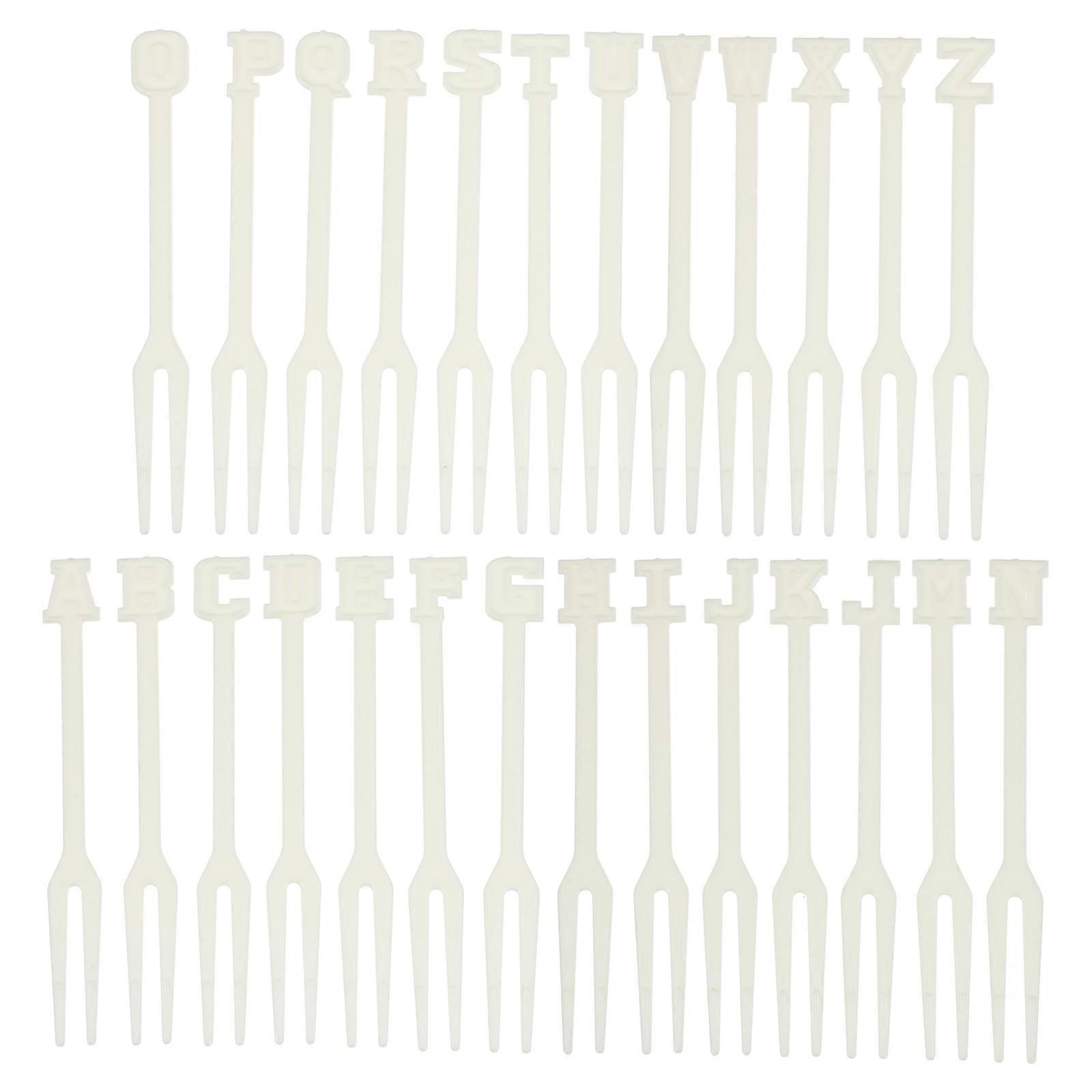 Ivory Plastic Appetizer Forks with Long Handle for Decoration Durable and Stylish 104 Pieces 0.5 inches