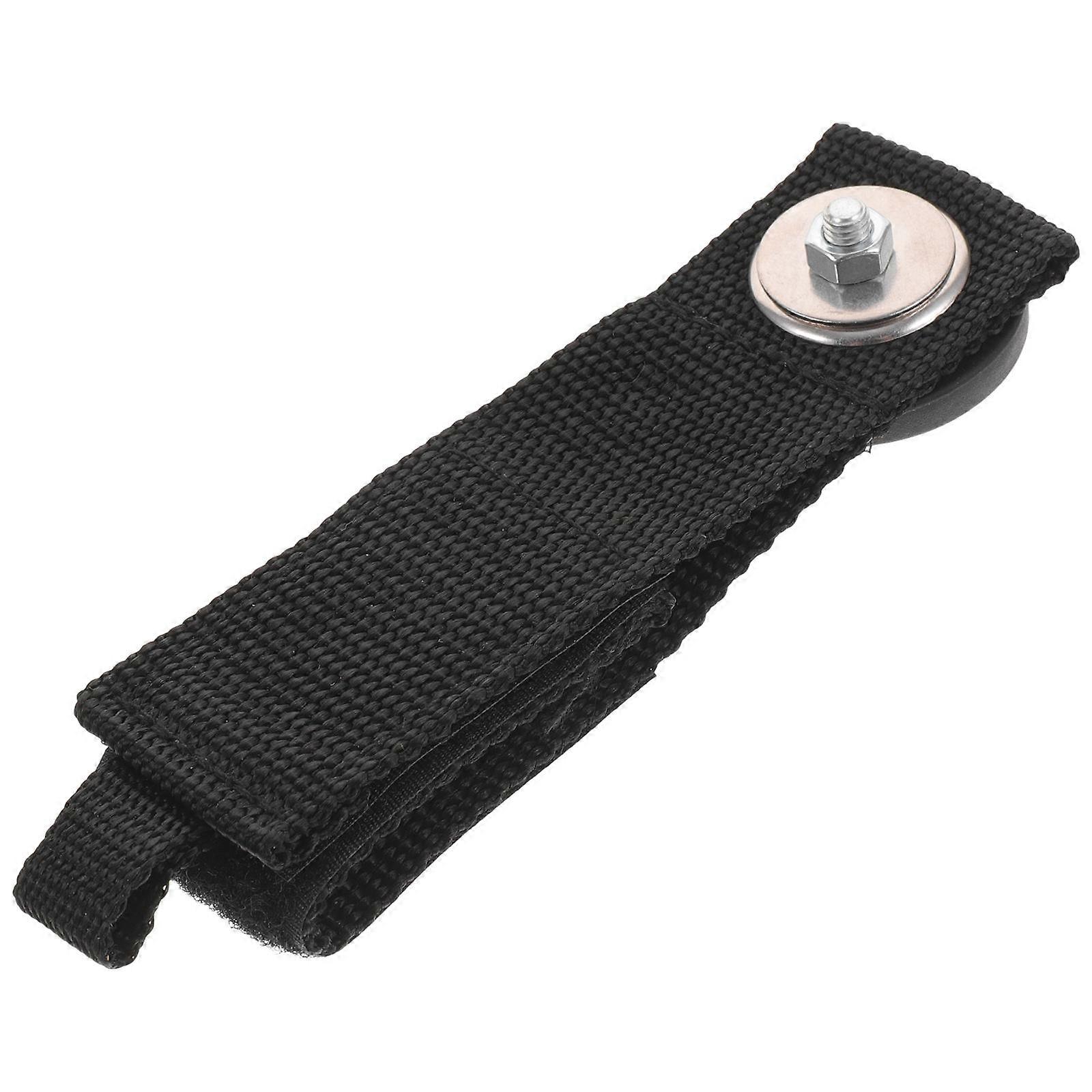 Black Heavy Duty Magnetic Hooks for Decoration with Strong Nylon Strap Perfect for Tool Organization 7.5 Inch