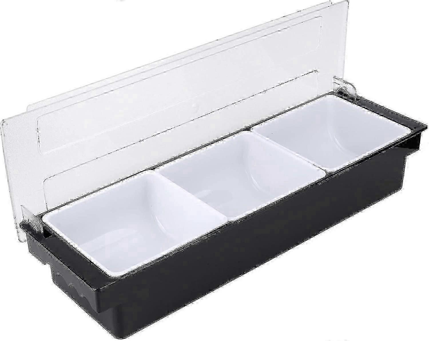 6-Compartment Detachable Pizza Topping Station with Reusable Condiment Dispenser for Size 1 & 3