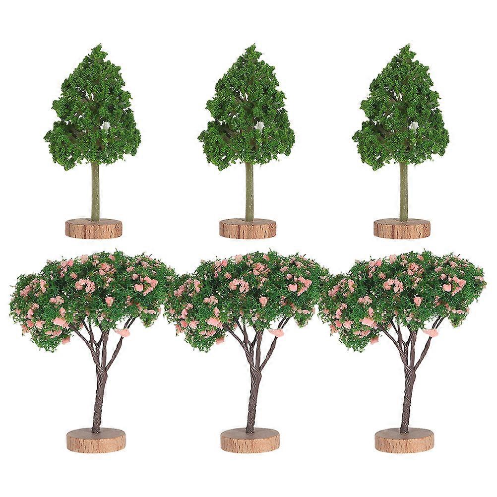 6pcs Mini Plastic Model Trees for Diorama, Realistic Fake Trees for Train Layouts, DIY Crafts & Small Space Landscaping Decoration