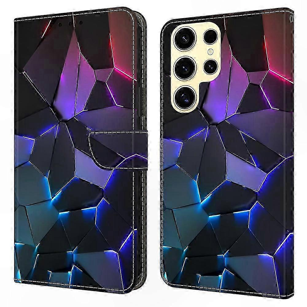 Pattern Printed Protective Phone Case for S25 Ultra, TPU+PU Leather Flip Cover