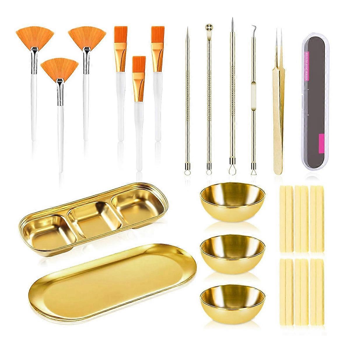 1 Set Esthetician Supplies Blackhead Remover Tools 3 Stainless Mixing Bowls 3 Compartment Serving Tr