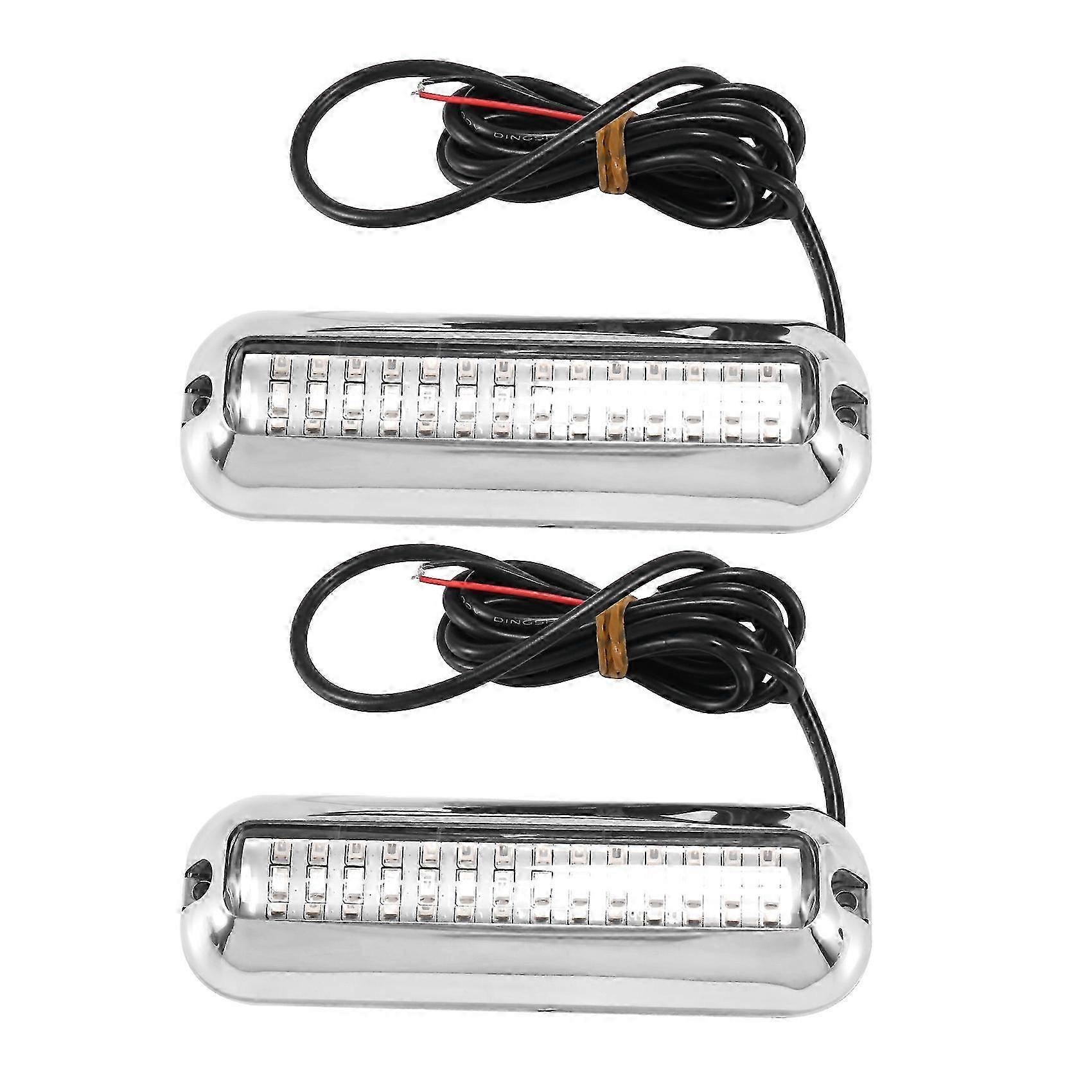 2Pcs 42LED Boat Drain Light Boat Transom Light Blue