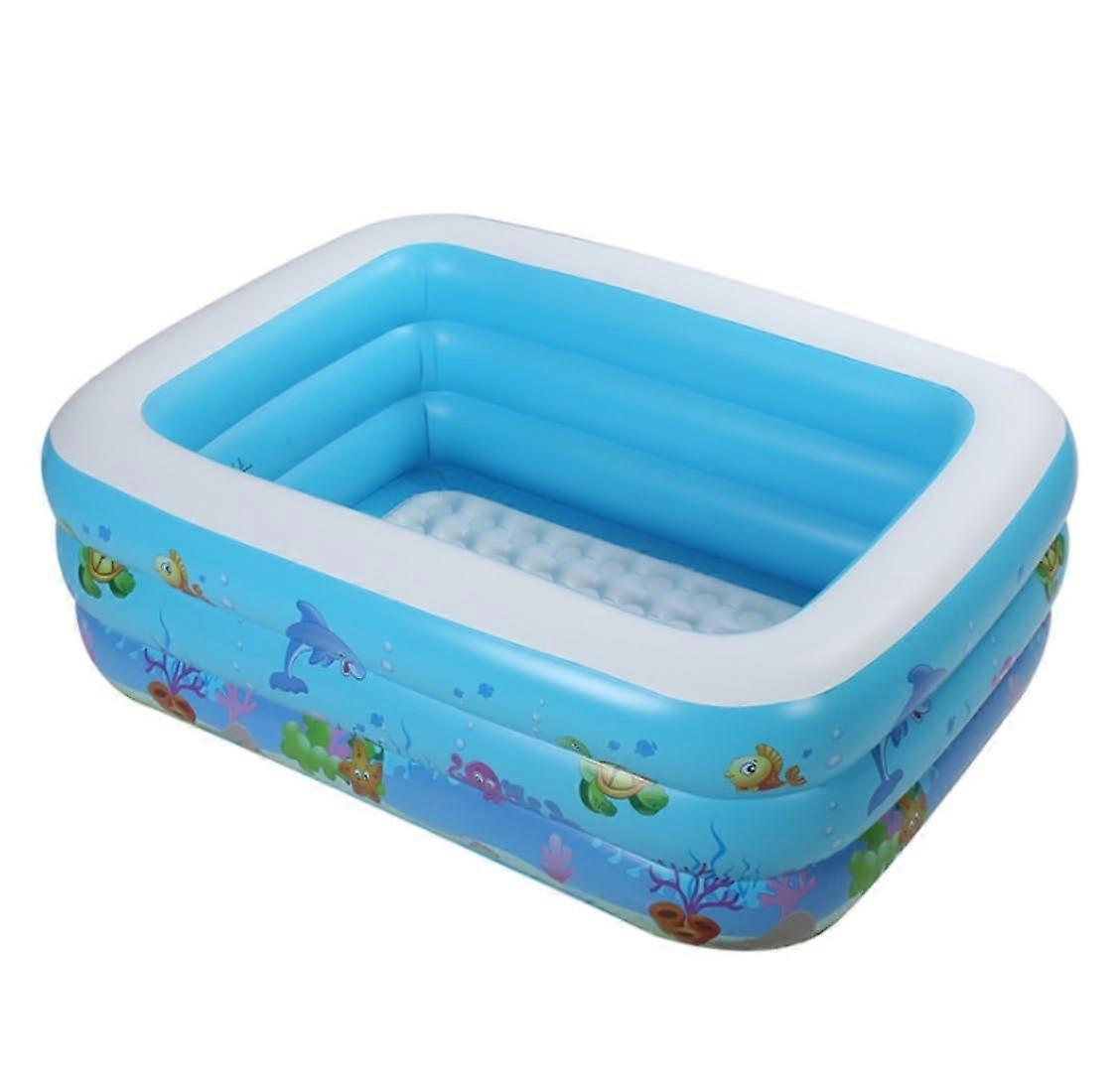 Family Pool Inflatable Above Ground Garden Pool With Lid, Electric Pump Included, 110 X 90 X 46 Cm, Blue