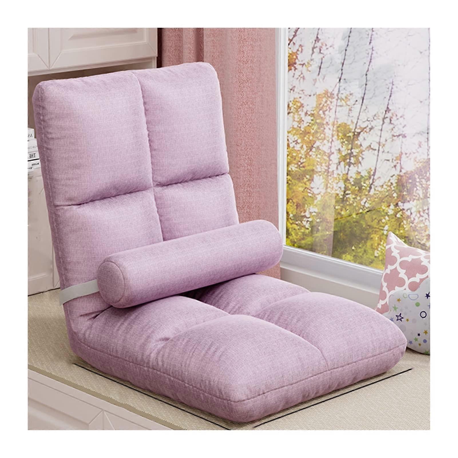 Floor Gaming Chair No Assembly Folding Padded Lounge Sofa, 5 Speed Adjustment With Back Support, Pink 42x48x48cm Balcony