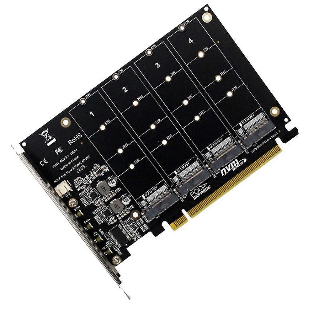 PH44 NVMe 4-Disk Card PCI-E Raid Card Signal Splitting Expansion Card NVMe Raid PCIe 4.0 3.0 X16 Sp
