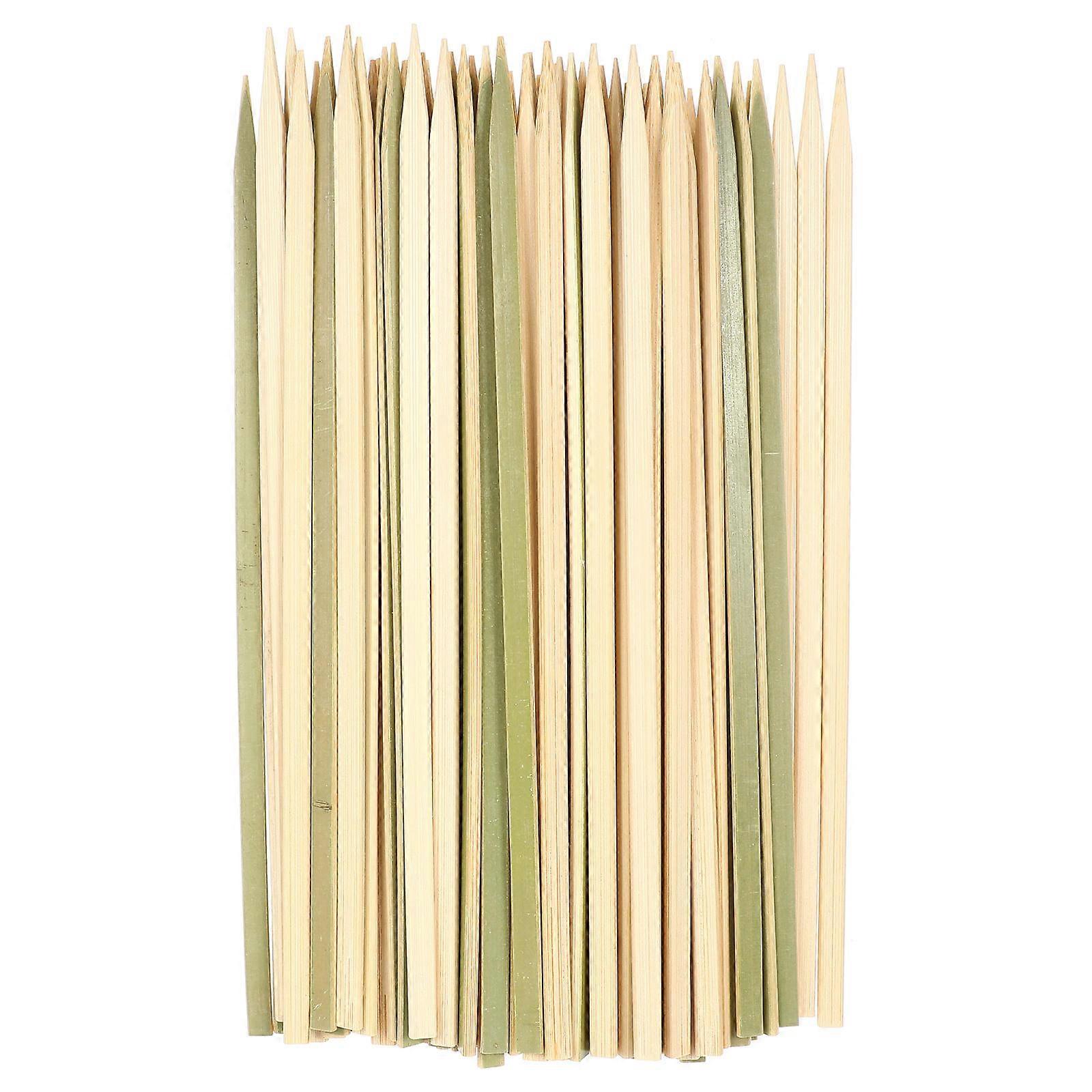 200Pcs Bamboo Skewers For Grilling Flat Sticks Ideal For BBQ Outdoor Cooking High Temperature