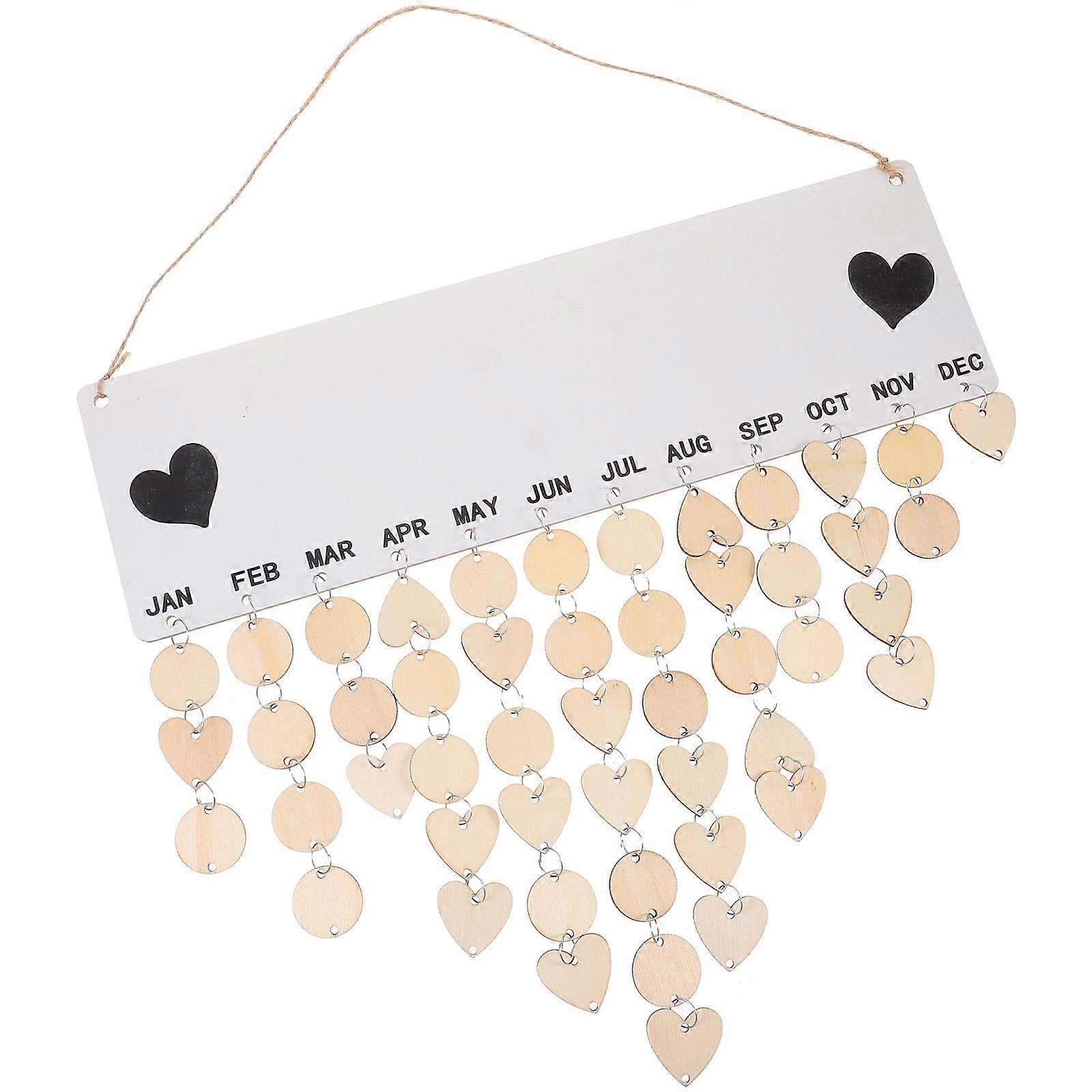 Fresh Calendar Adorn 1 Set Rectangular Wooden Wall Calendar for Family Members Birthdays and Anniversaries Decoration