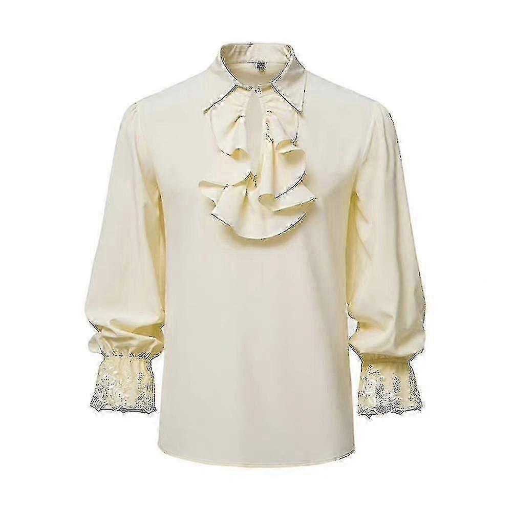 Chemise Pirate Gothique Homme - Costume Renaissance Vampire Avec Volants, Style Steampunk Médiéval Pour Halloween