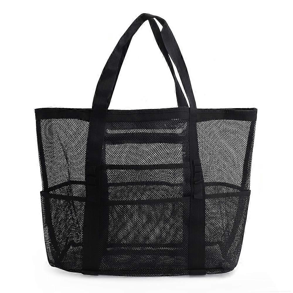 Beach bag mesh beach bag 8 pockets bathroom bag toy storage bag large capacity mesh hollow bag