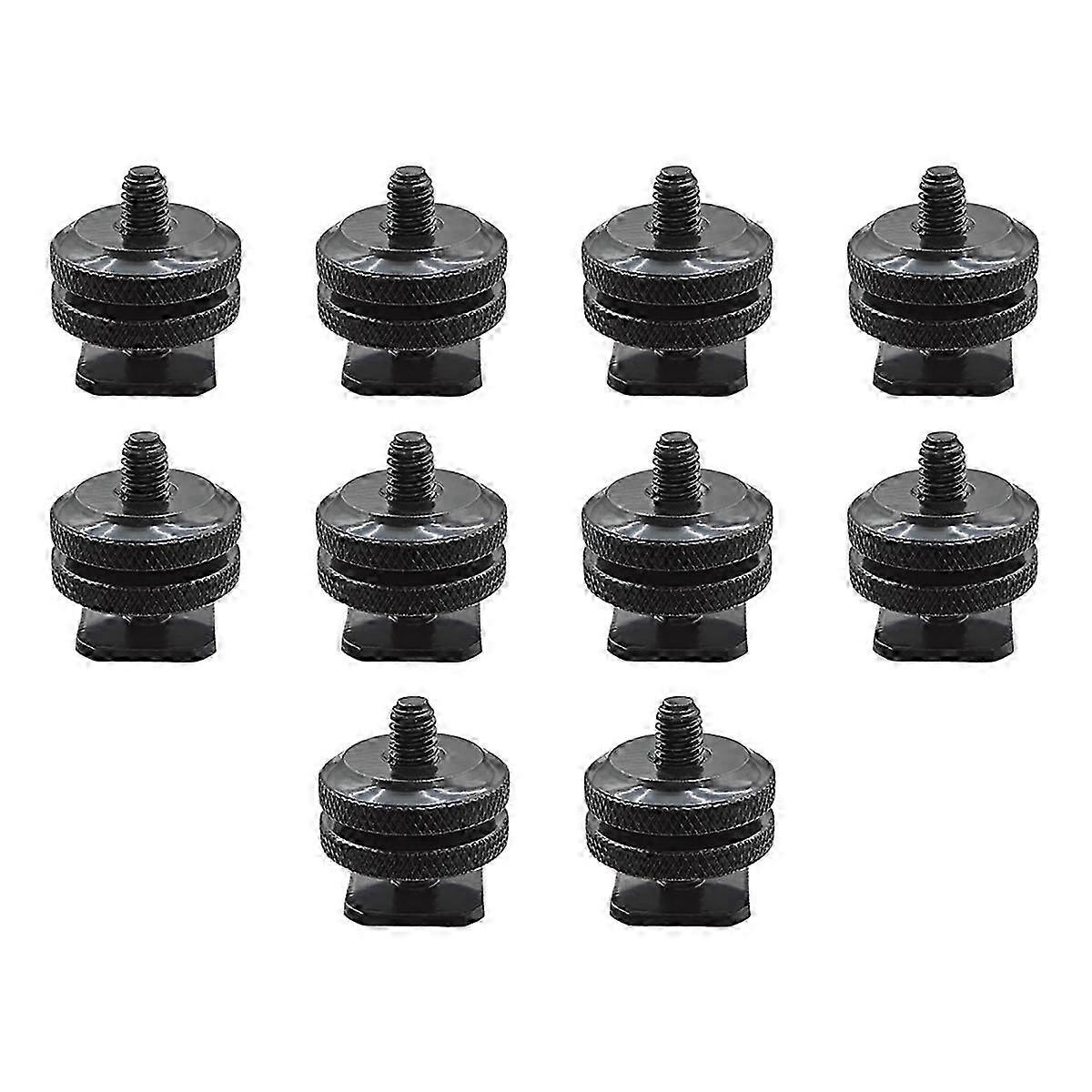 Dual Nut Cold Shoe Adapter Bracket for Phone with Hot Shoe Mount - Camera Double-Layer Compatibility