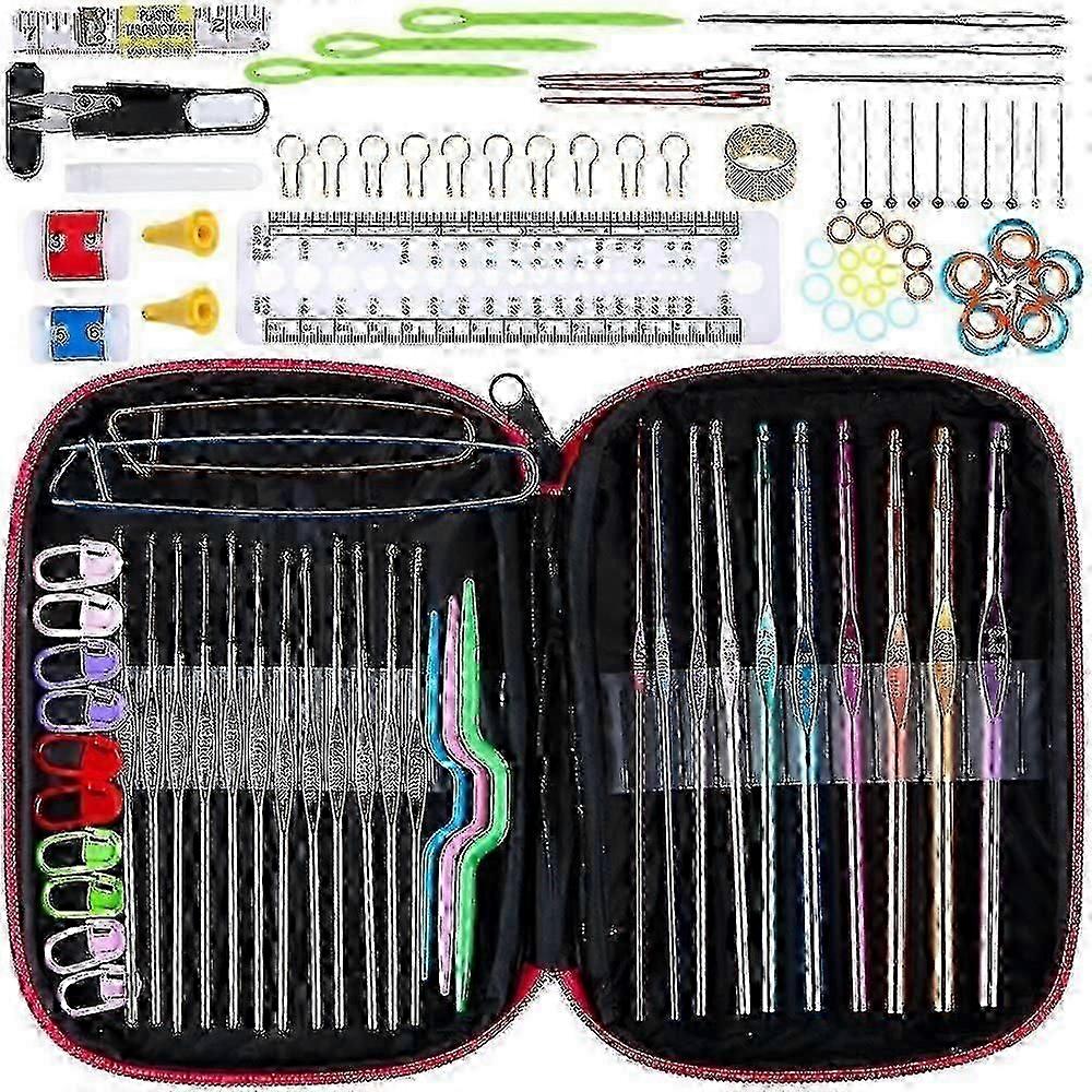 Complete Crochet Set with 100 Knitting Needles and Accessories for Craft Enthusiasts