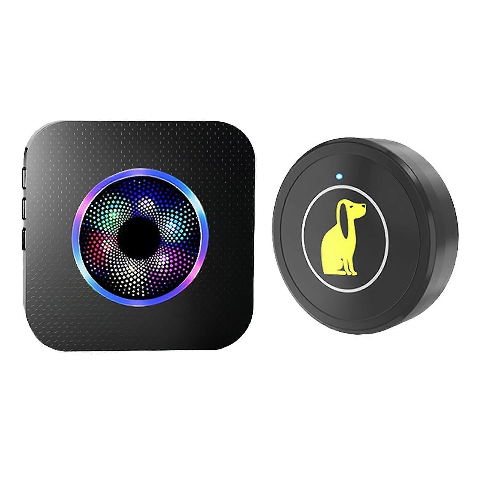 Dog Doorbells - Wireless Press Button Trainer with 5 Volume Levels, Waterproof, for Indoor Training and Backyard Access