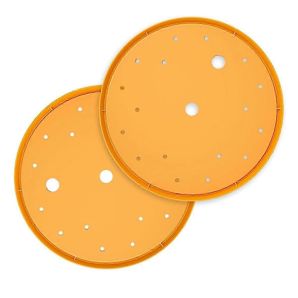 2Pcs Round Planter Insert,13inch Orange Planter Insert, Plastic Disk with Drainage Holes for Place
