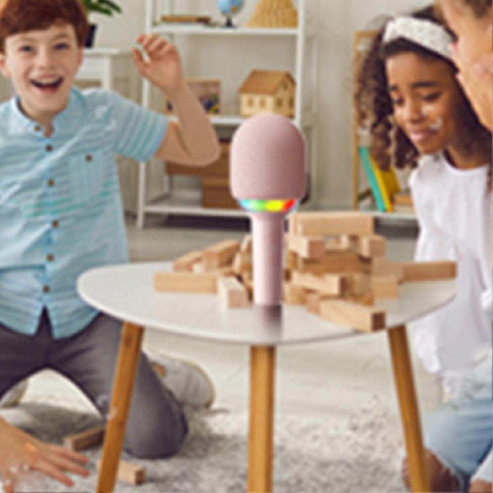 Wireless Singing Microphone Bluetooth Portable Handheld Mic Pink