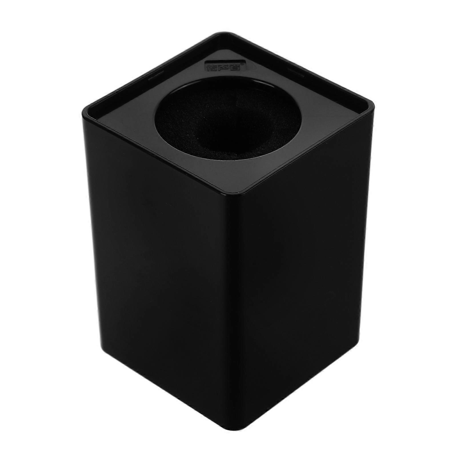 Mic Holder Microphone Flag Cube Cover for Interview 2Pcs Plastic Black