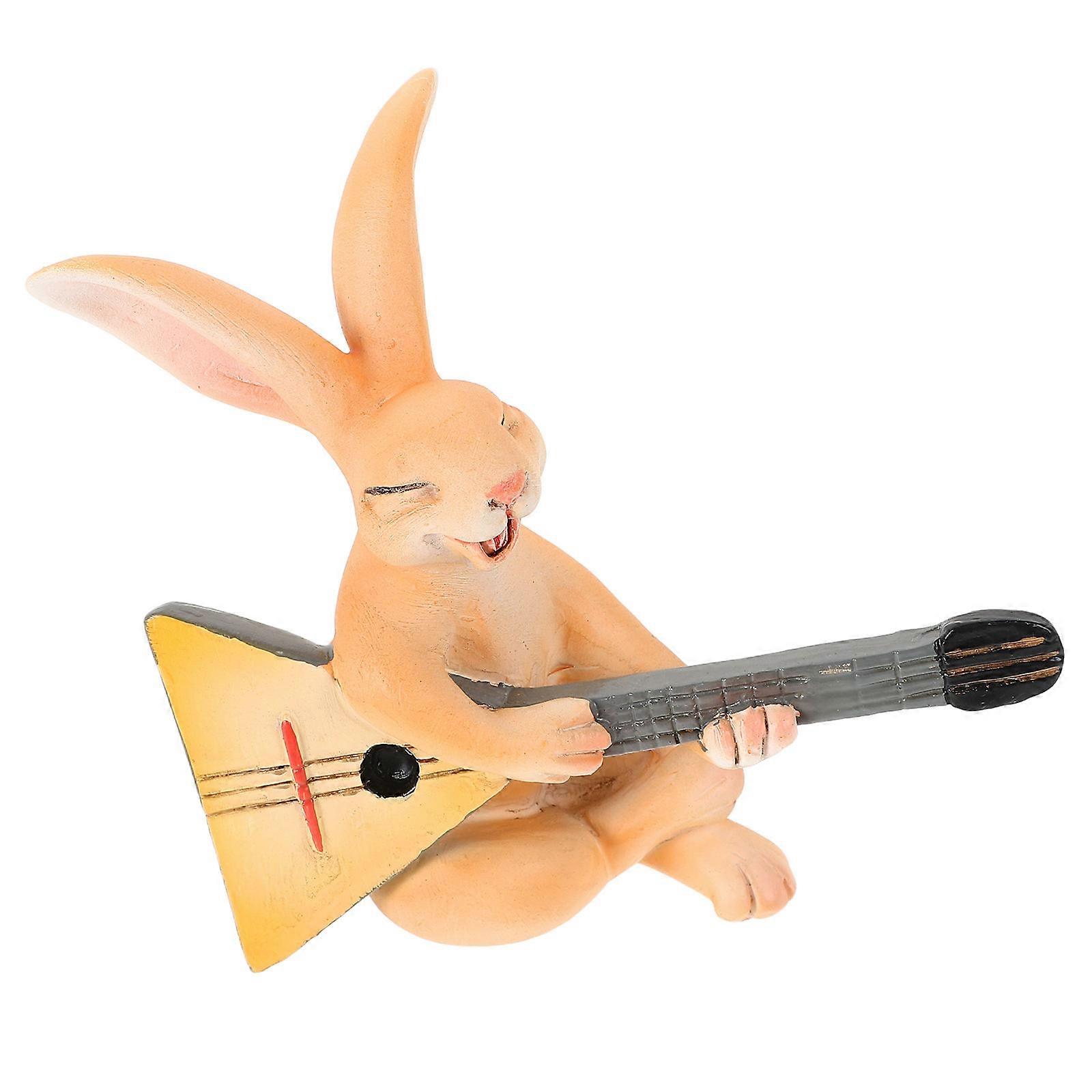 Cute Bunny Statue Rabbit Sculpture for Decor Resin Ornament