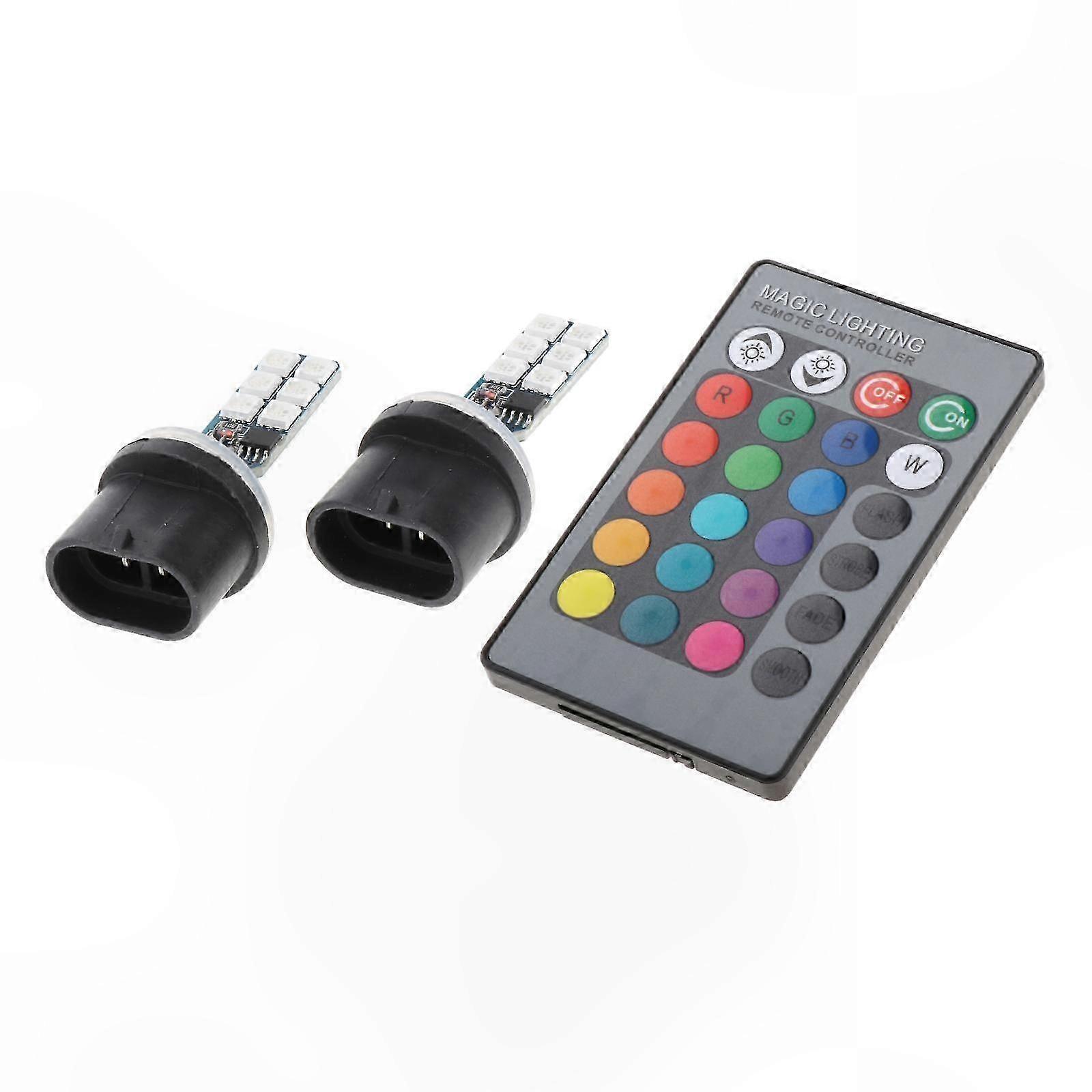 2pcs RGB LED Car Headlight and Fog Light Bulbs for H1 H3 880 881 Applications