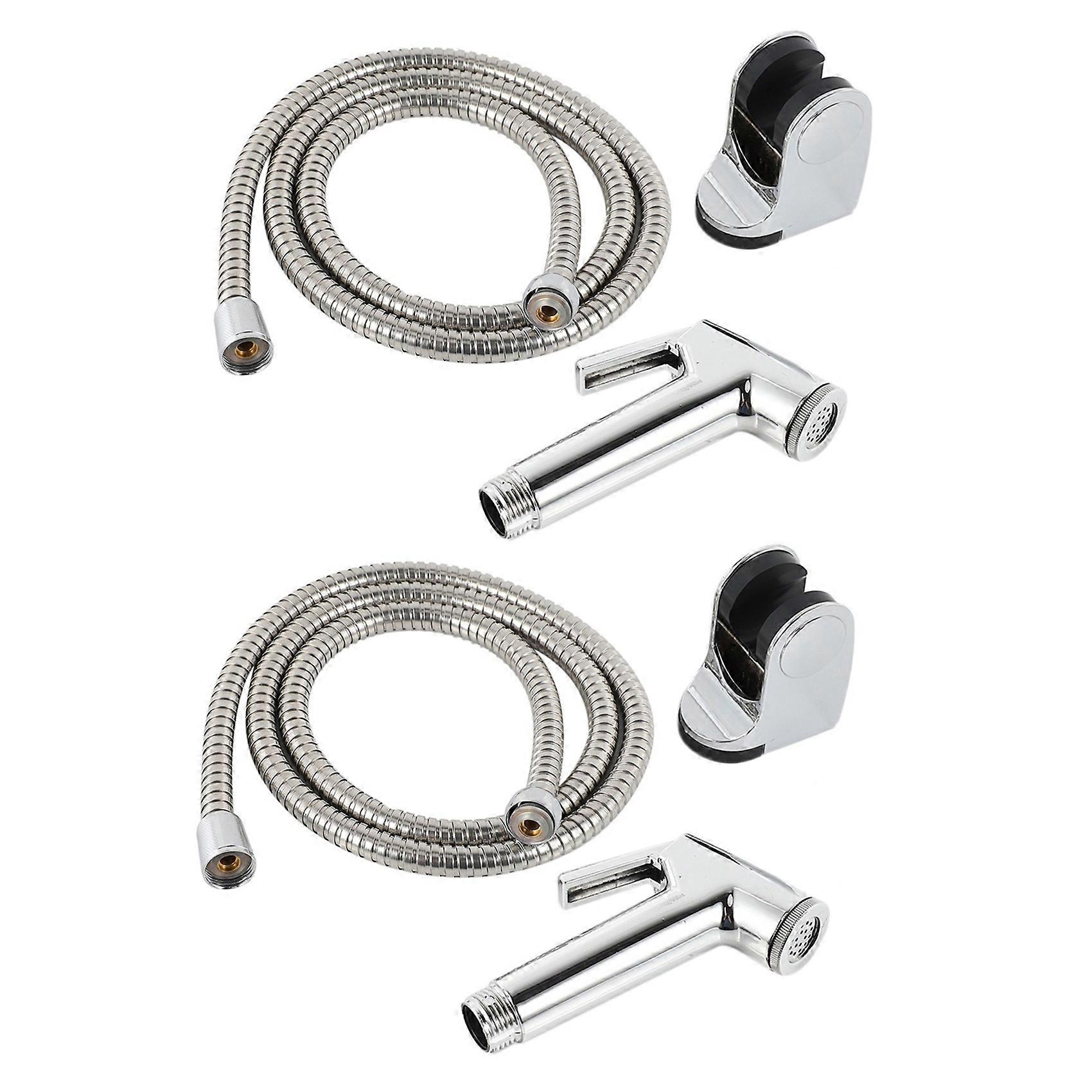 2X Toilet Bidet Tap Set Handheld Shower Head Water Sprayer Bathroom Seat Nozzle Attachment+Hose+Wall