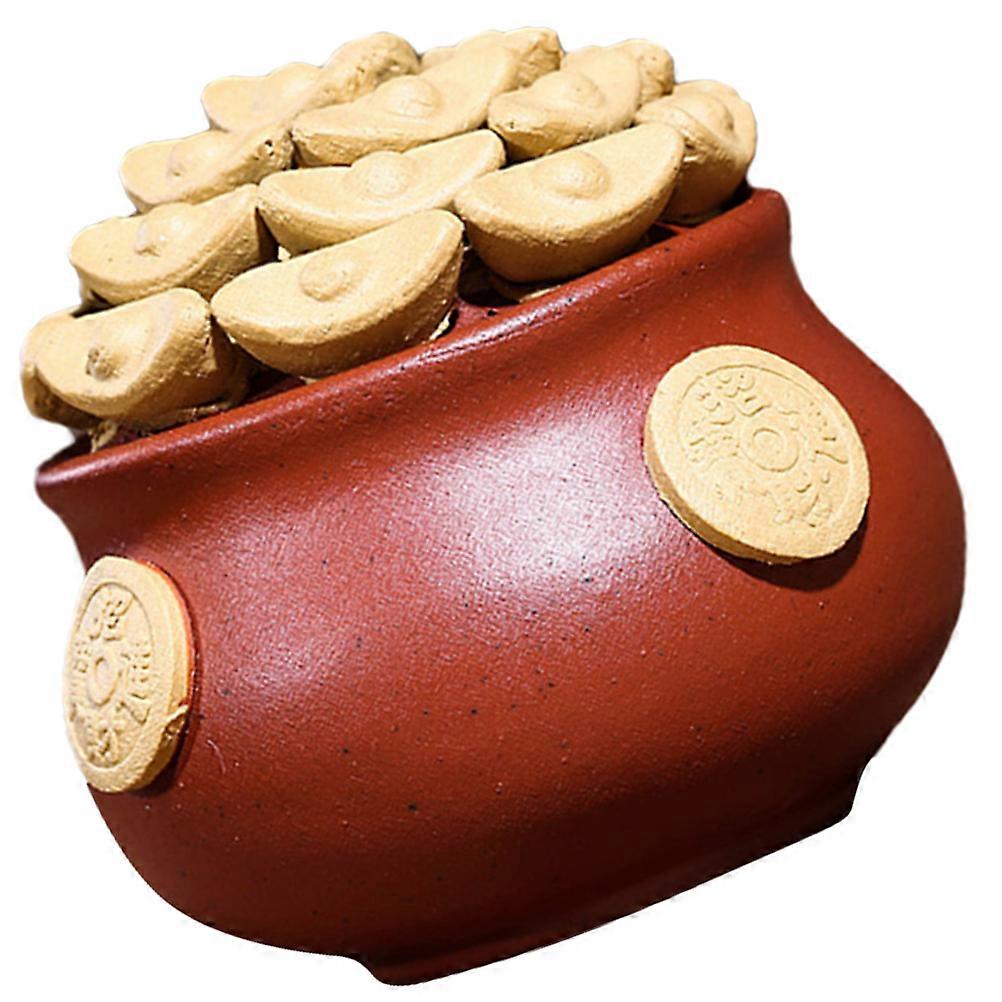 Tea Pet Adornment Cornucopia Shape Decoration for Decor 3Pcs Stoneware Set