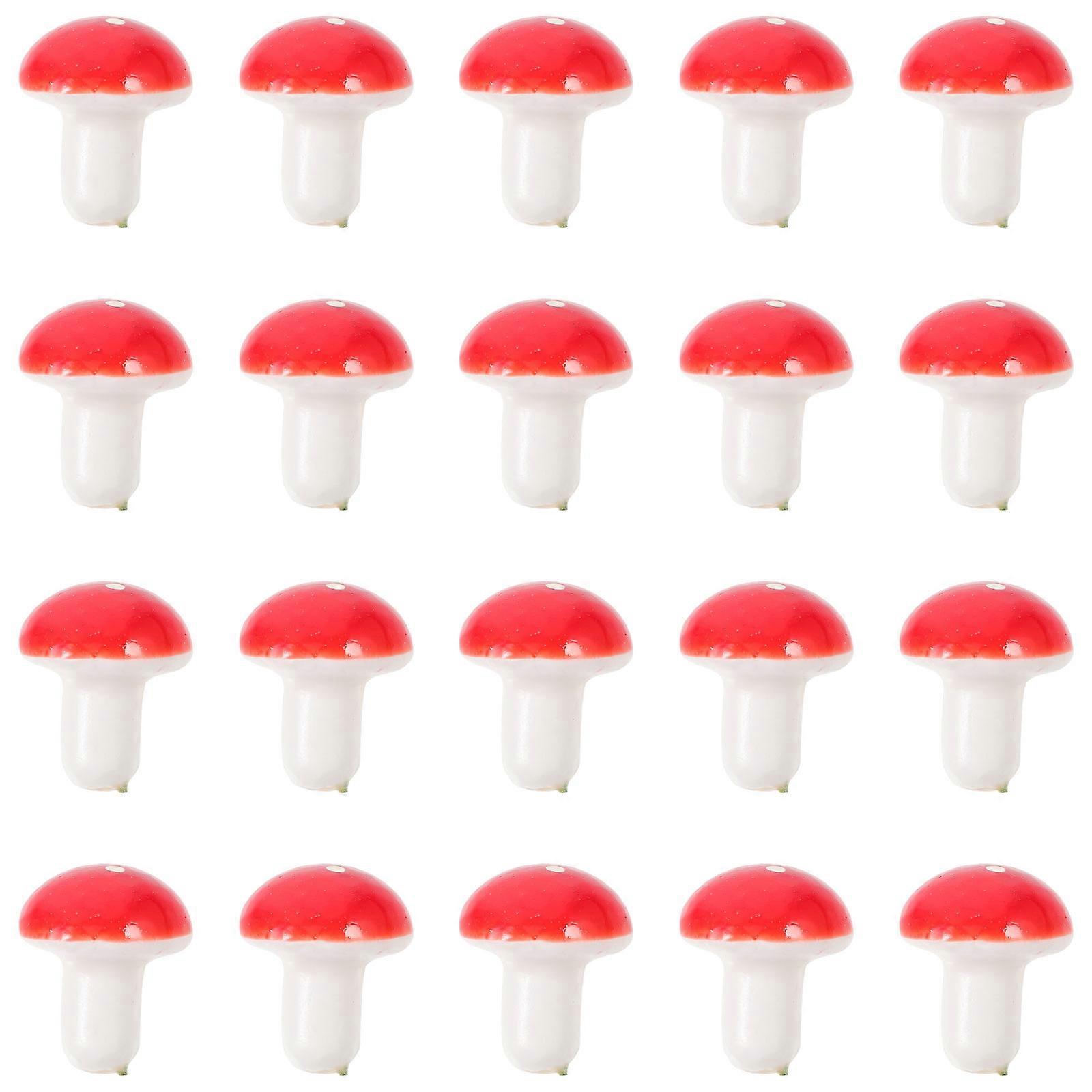 Fake Mushroom Decorative Mushroom Model for Photo Prop 100Pcs Red Foam
