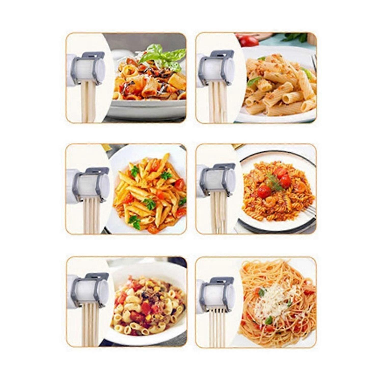 Gourmet Pasta Attachment for Mixer, Pasta Maker Attachment Set with 6 Different Shapes Pasta Outlet