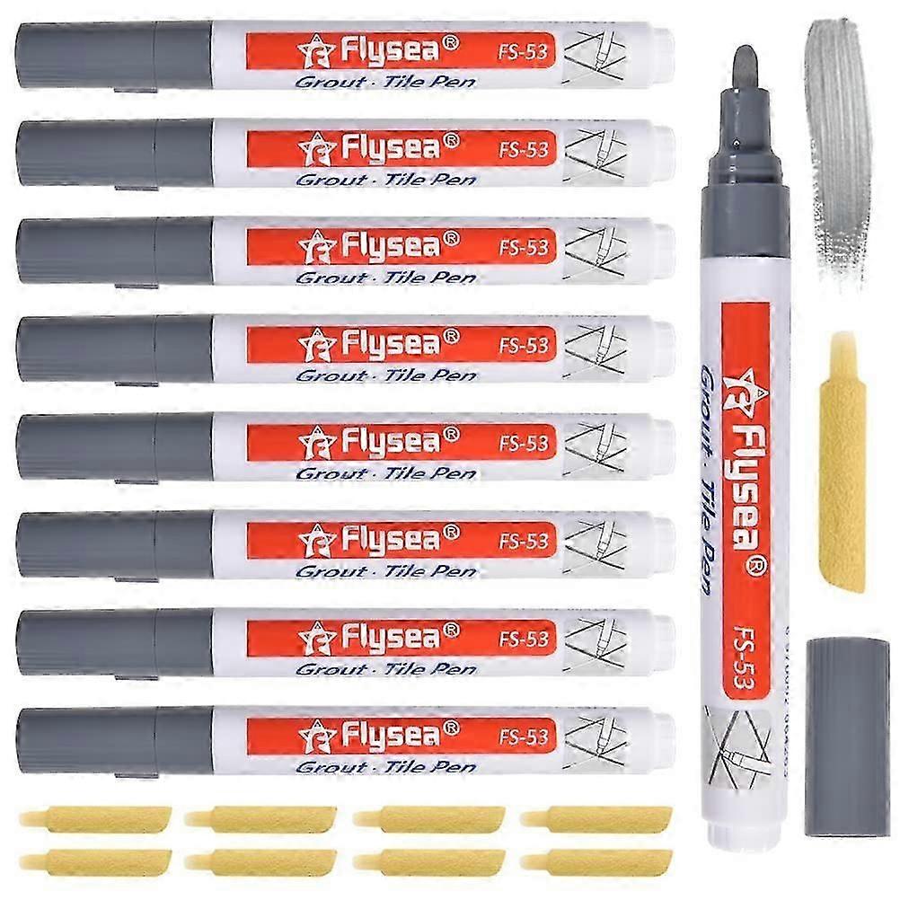 Light Gray Tile Grout Pen 8 Pieces Grout Pen Bathroom Enamel Repair Replacement Grout Pencil White for Tiles and Kitchen
