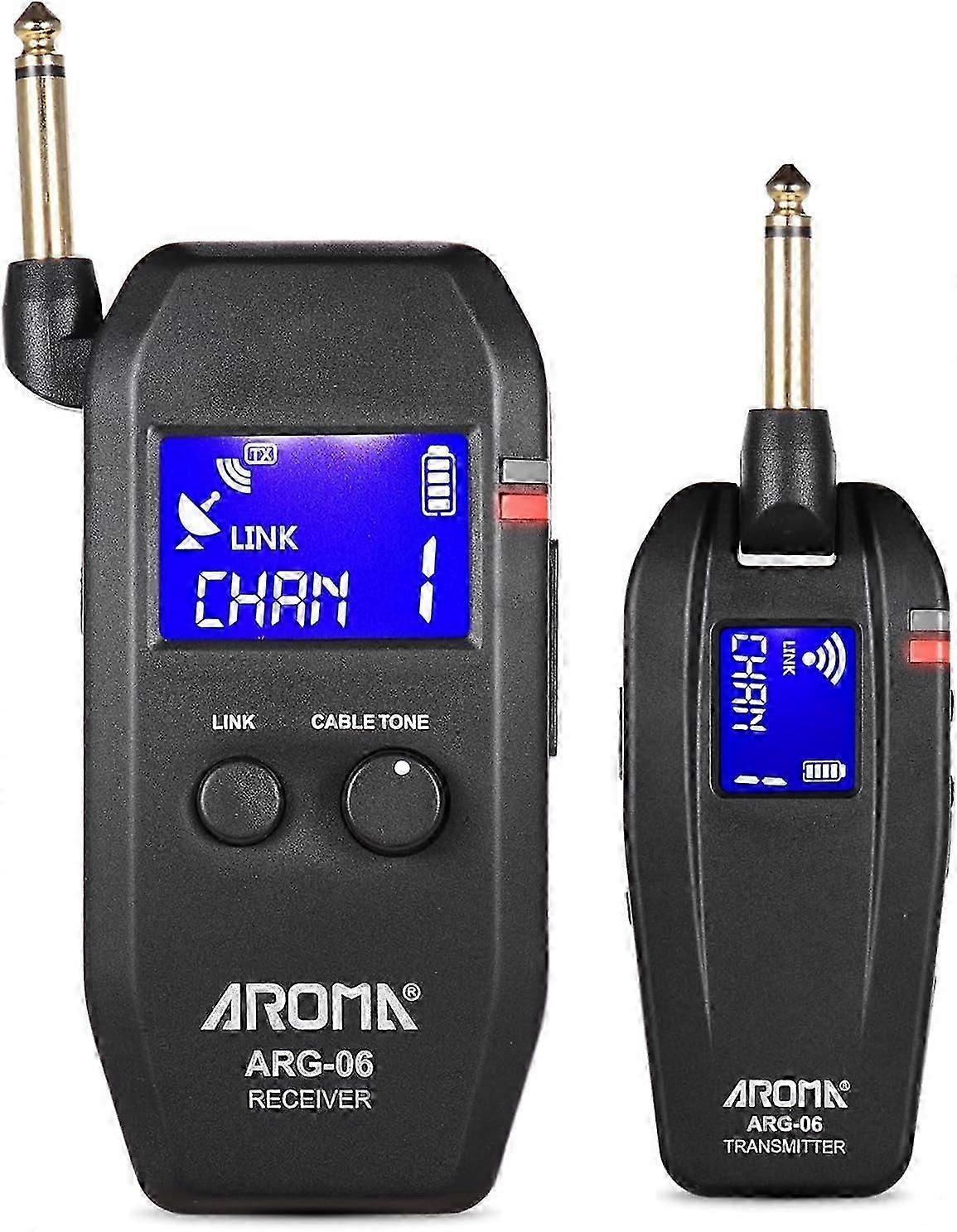 ARG-06 Guitar Wireless Transmission System(Transmisster & Receiver) 6.35mm Plug 4 Channels Max. 35m Effective Built-in Battery Supports Mute Function