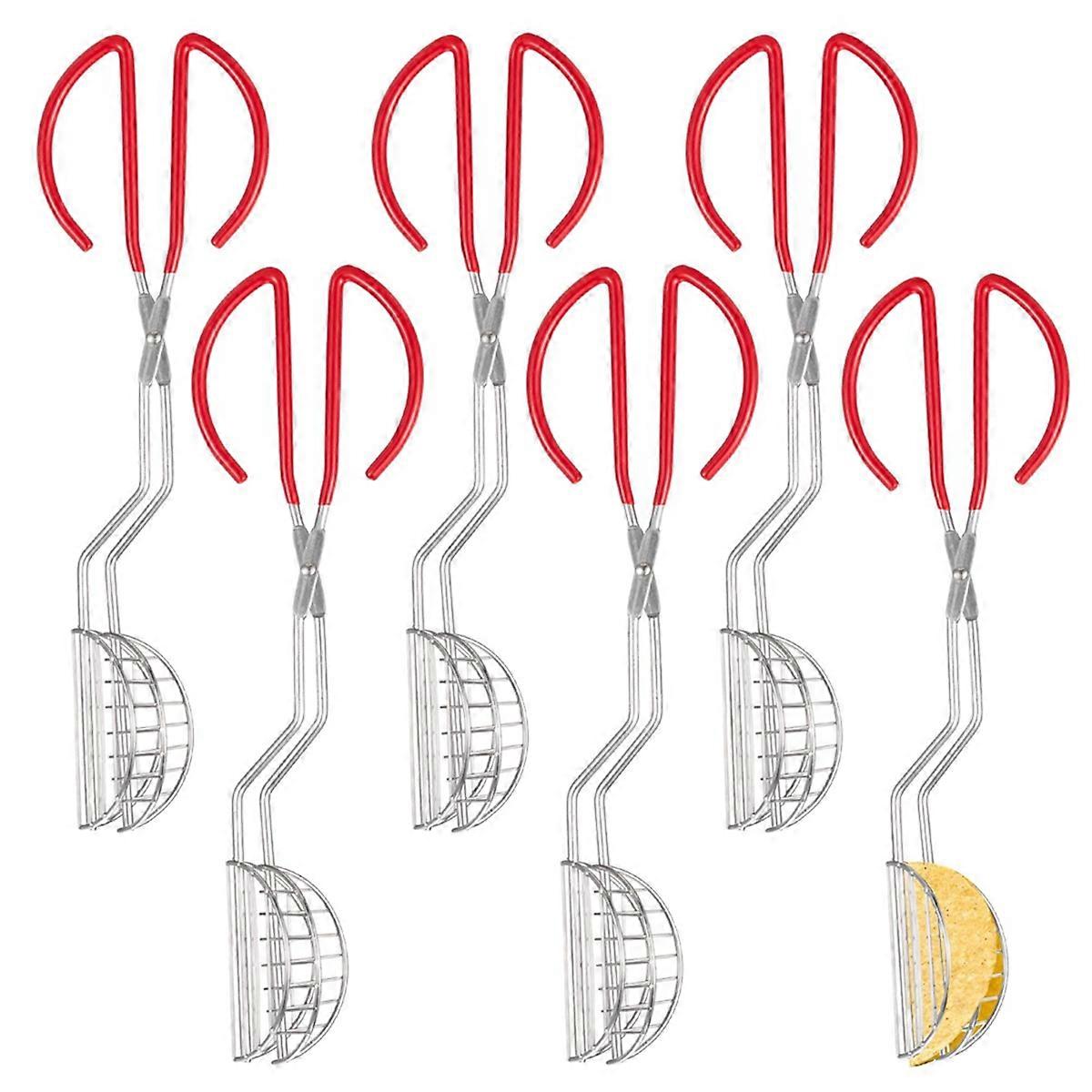 6 Pcs Taco Shell Tong with Clip, for Homemade Taco Shells Making