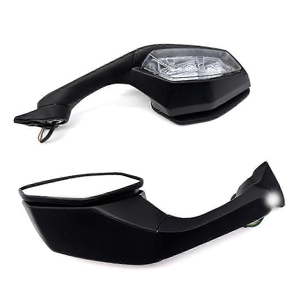 Motorcycle Left Right Rear View Mirrors with Turn Signals for YAMAHA YZF R1 2015-2024 YZF R6 2017-20