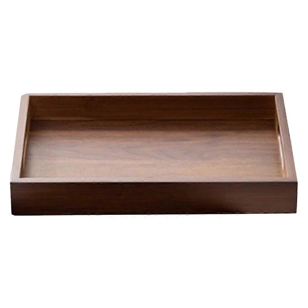 Wood Serving Tray with Handles Coffee Color for Restaurant 2Pcs
