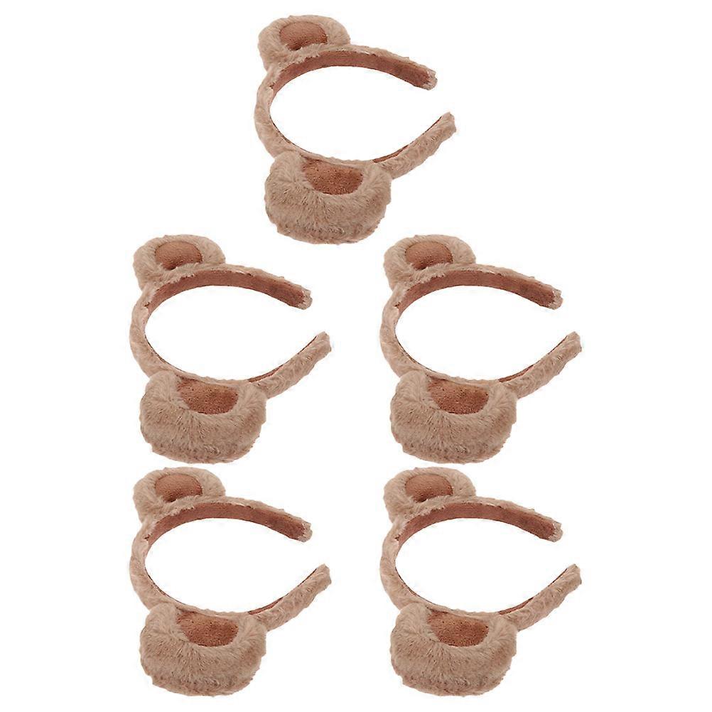 Fuzzy Ears Headband Bear Ears Headband for Decoration 15Pcs Brown Plush