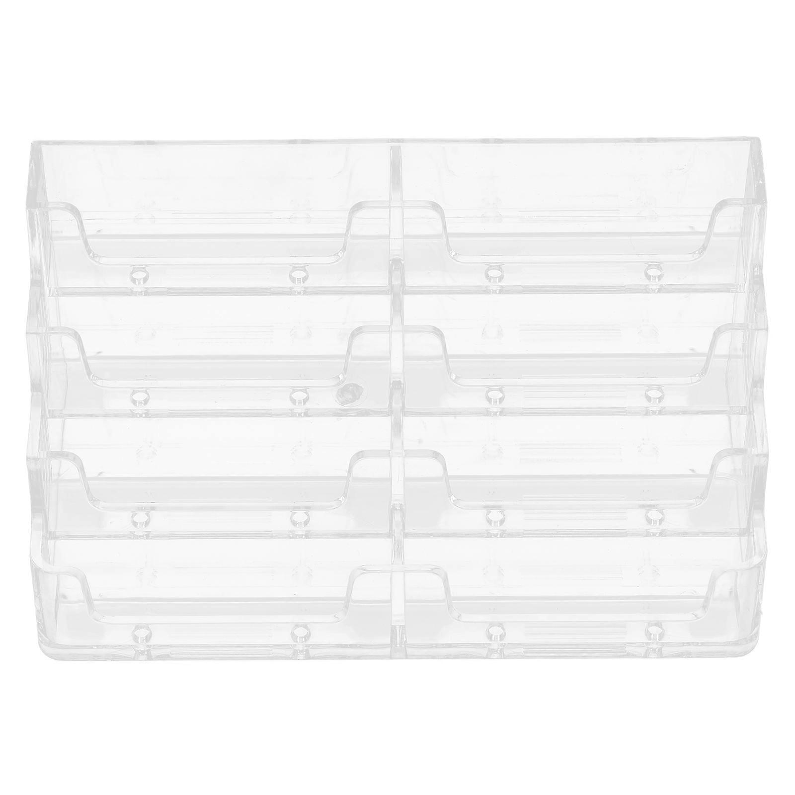 Acrylic Business Card Holder Stand for Desk 2Pcs Transparent Multi Layer Display