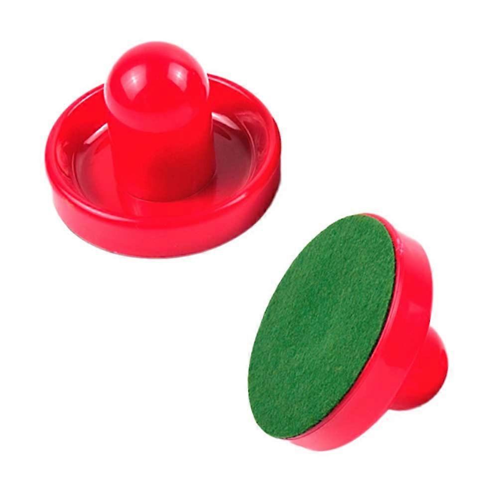 Air Hockey Paddles And Pucks Red 96mm Plastic Ergonomical Design For Players 2Set