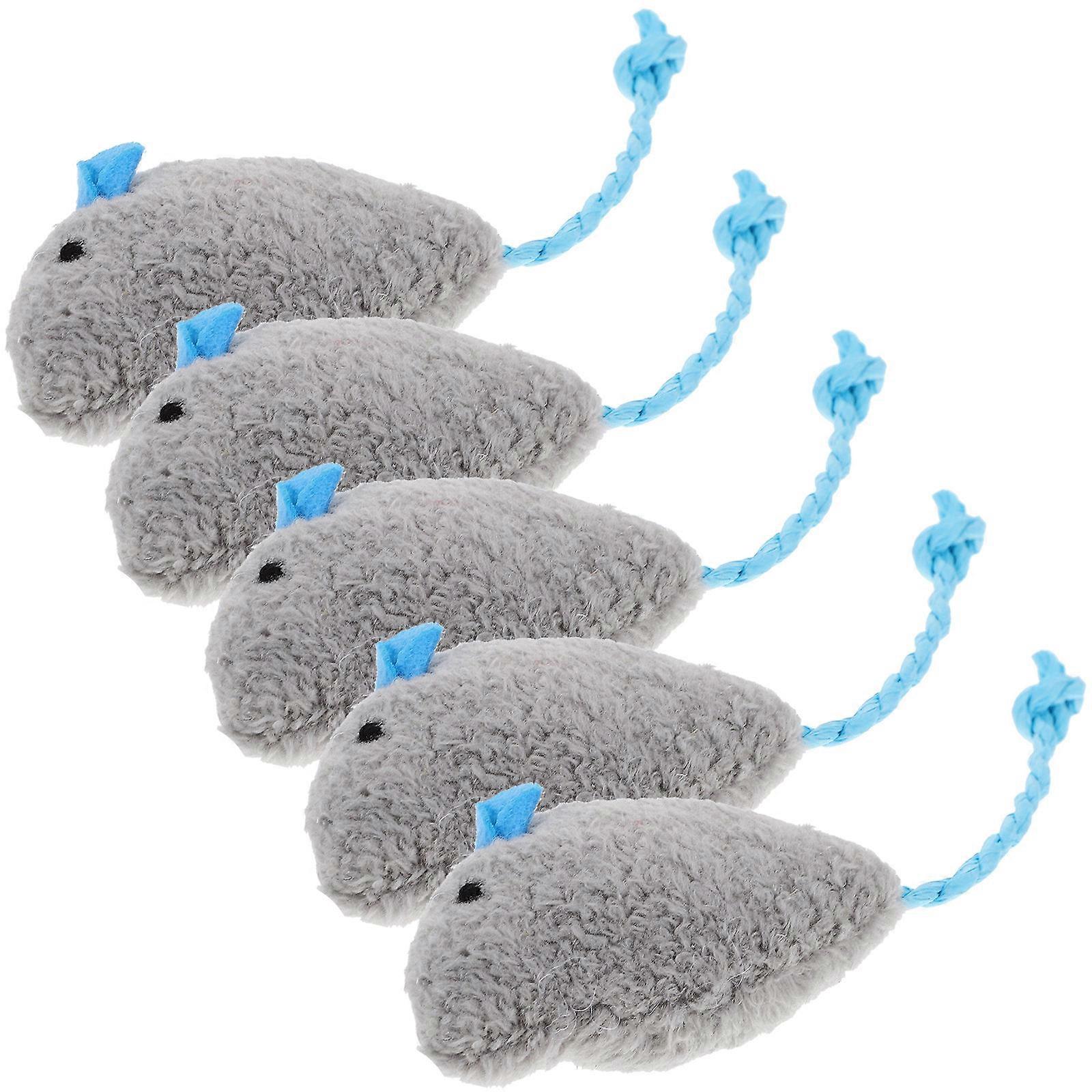 Mouse Shaped Cat Toys For Indoor Play And Pet Interaction In Grey Color With Chewing Function 25 Pcs