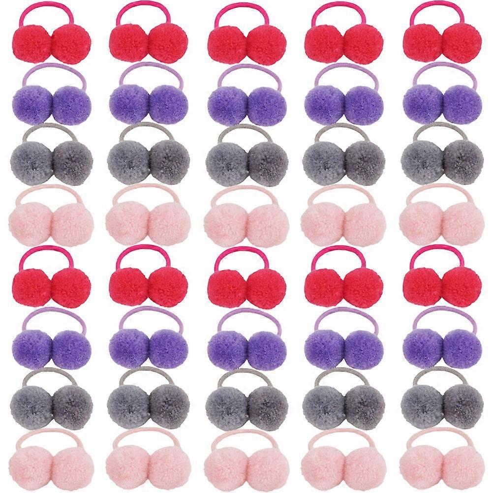 Hair Accessories Plush Ball for Elastic Use 120Pcs Assorted Color Children Hair Bands