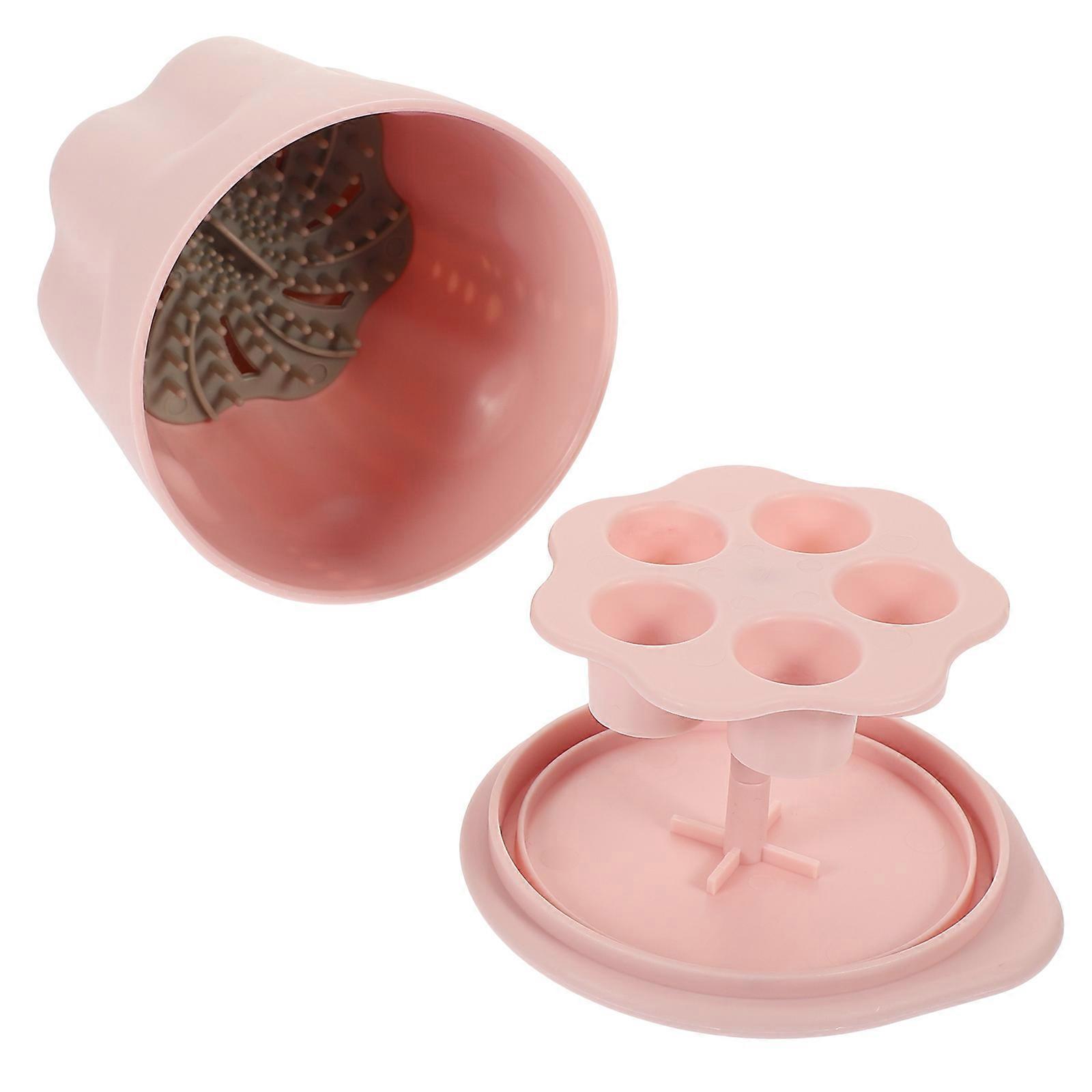 Makeup Brush Cleaner Kit for Brushes Includes 4Sets Pink Cleaning Bowls