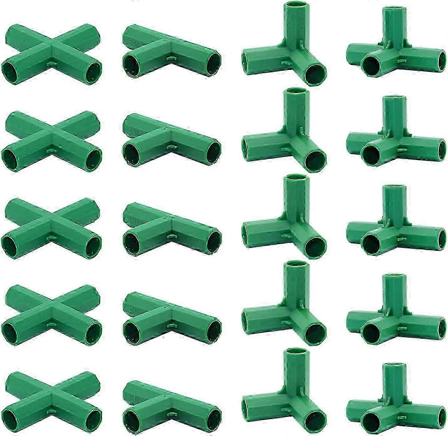 20 Pack 16mm Fittings 4 Kinds Stable Strong Support for Greenhouse Frame Suitable for Grape Trellis, Sunscreen, Shed